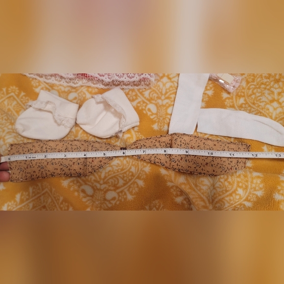 Vintage 60's Doll Dress And Bonnet With Accessories Red And White Checkered - Picture 16 of 16